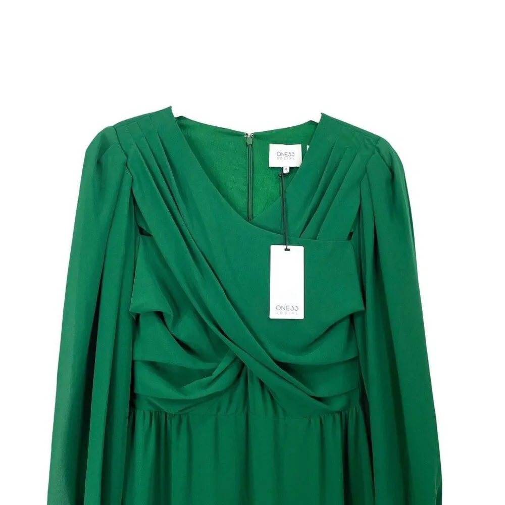 NEW‎ ONE33 SOCIAL The Fiona criss cross front Mini Dress Size 0  forest green